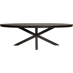 Eetkamertafel Denver Black | Ovaal | 160 cm