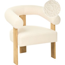 Beliani ILBRO - Fauteuil-Wit-Bouclé