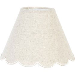 Clayre & Eef Lampenkap  Ø 22x16 cm Beige Linnen Rond Stoffen Lampenkap