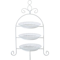 Gebak etagere wit 3-laags 30 x 23 cm - Etageres