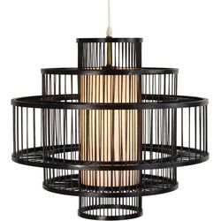 Fine Asianliving Bamboe Hanglamp Zwart Handgemaakt - Louis D60xH60cm