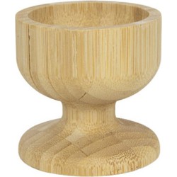 Eierdopjes bamboe hout - 1x - blanco - 6 x 5 cm - ontbijt/brunch servies - Eierdopjes