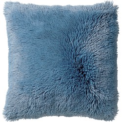 Dutch Decor FLUFFY - Kussenhoes 45x45 cm - superzacht - effen kleur - Provincial Blue - lichtblauw - Dutch Decor