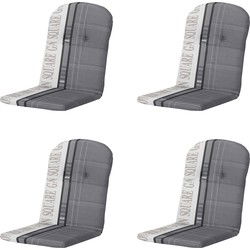 Madison -  Kuipstoelkussen Hoge Rug Madison garden grey - Ca. 96x45 cm - Set van 4
