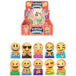 96 Stuks - Vinger Figuren poppetjes - Model: Smiley - In Display - Uitdeelcadeautjes - Traktatie voor kinderen - Jongens - Meisjes