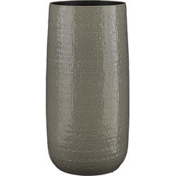 Mica Decorations Vaas Floyd Keramiek rondgrijs glanzend - H 70 x  Ø 28 cm - hoge bloempot handgemaakt