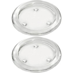 2x Glazen kaarsenhouders voor stompkaarsen van 10 cm doorsnede - Waxinelichtjeshouders