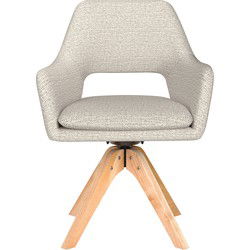 Eetkamerstoel Mos Off-White Houten Swivel - Giga Meubel
