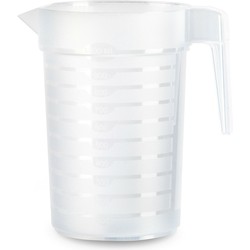 Plastcforte Waterkan/schenkkan - transparant - 1000 ML - kunststof - Schenkkannen