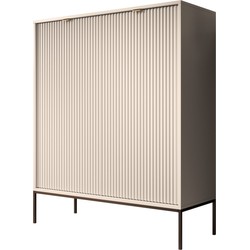 Meubella - Dressoir Navil - Beige - 104 cm - Hoog