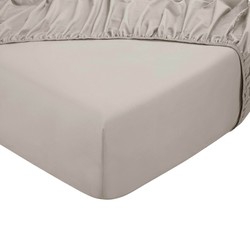 DoubleDry Hoeslaken 100% Natuurlijk Katoen - Tweepersoons 180x200 cm - Zacht & Ademend - Rondom Elastiek - Licht Taupe