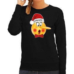 Bellatio Decorations foute kersttrui/sweater dames - Leugenaar - zwart - braaf/stout XL - kerst truien