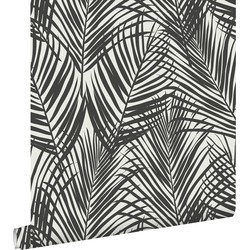 ESTAhome behang palmbladeren zwart en wit - 0,53 x 10,05 m - 139008