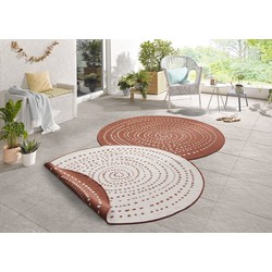 Rond Binnen & Buiten vloerkleed - Bali Terracotta/Crème Omkeerbaar - Ø 140 CM