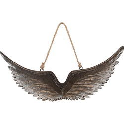 Clayre & Eef Decoratie Hanger Vleugels Bruin Wit Hout