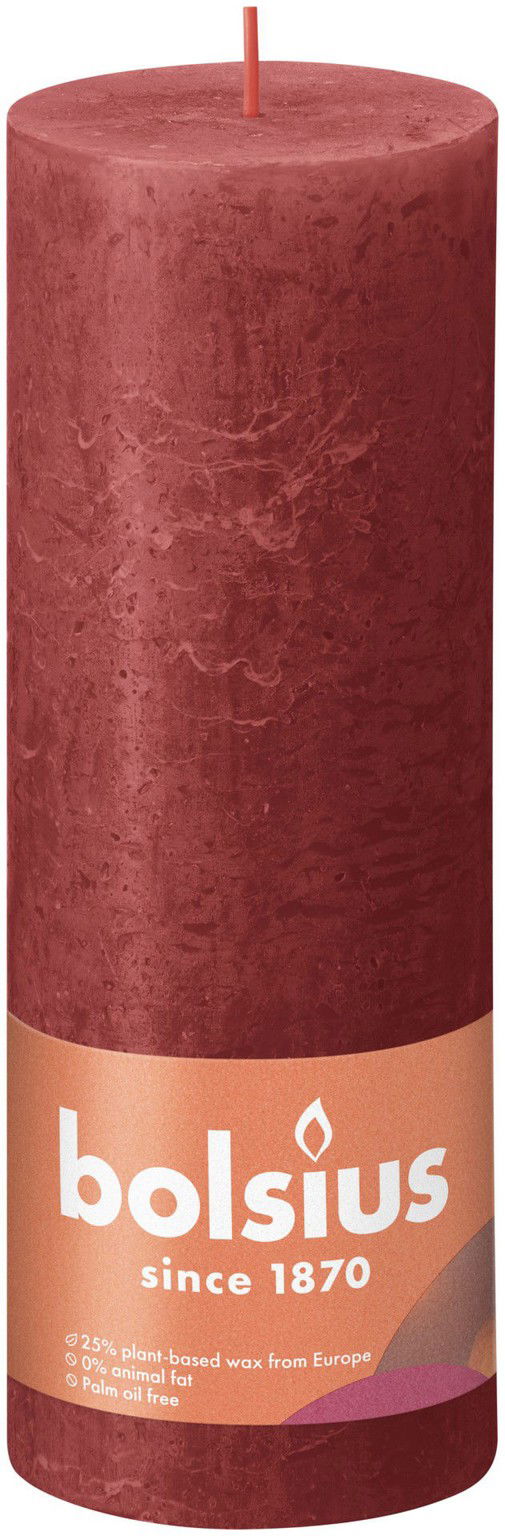 3 stuks - Stompkaars Delicate Red 190/68 rustiek - 