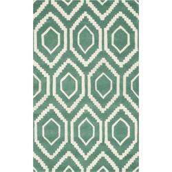 Safavieh Contemporary Indoor Hand Tufted Area Rug, Chatham Collection, CHT731, in Teal & Ivory, 91 X 152 cm