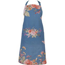 Clayre & Eef Keukenschort Blauw Katoen Bloemen