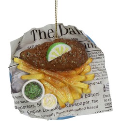 Ornament Fish & Chips Polyresin Multi 10.2cm