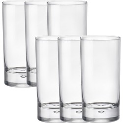 6x Stuks transparante drinkglazen 375 ml van glas - Drinkglazen