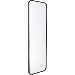 Fragix Boston passpiegel rechthoekig - Zwart - Metaal - 130x40cm - Industrieel