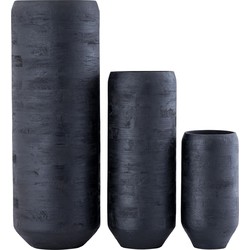 PTMD Bloempot Gerd - 24x24x60 cm - Hout - Zwart