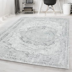 Teos Vintage Grijs vloerkleed - Medaillon - 160 X 230 CM