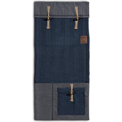 Knit Factory 6x6 Rib Gebreide Pocket - Wandkleed - Armleuning Organizer - Opbergzak voor bank - Jeans - 100x50 cm