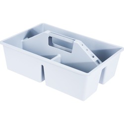 Gereedschap opbergbox/opbergdoos/mand wit met handvat 39 x 26 x 12 cm kunststof - Opbergbox