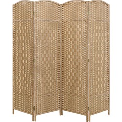 LW Collection LW Collection Kamerscherm 4 panelen rotan bruin 170x160cm - paravent - scheidingswand kant en klaar