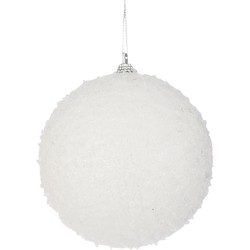 1x Witte kerstballen 10 cm kerstversiering/kerstdecoratie - Kerstbal