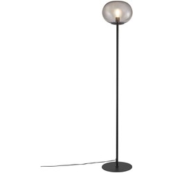 Zwarte fumed ronde vloerlamp tijdloos design 28 cm diameter