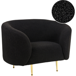 LOEN - Fauteuil - Zwart - BouclÃ©