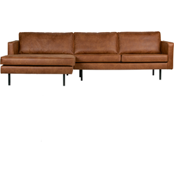 BePureHome Rodeo Chaise Longue Links - Leer - Cognac - 85x300x86