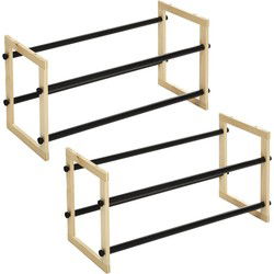 5five schoenenrek - 2x - uitschuifbaar - 6-12 paar schoenen - 60 x 30 cm - Schoenenrekken