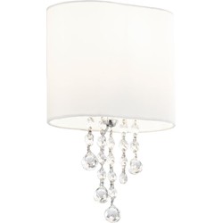 Landelijke Wandlamp - Bussandri Exclusive - Metaal - Landelijk - E14 - L: 18cm - Voor Binnen - Woonkamer - Eetkamer - Zilver