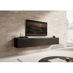 Meubella - TV-Meubel Dixon - Zwart Visgraat - 180 cm
