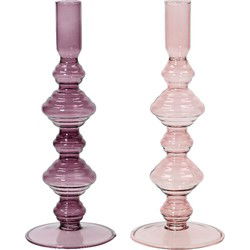 Kandelaar glas d8,5h23 cm a2