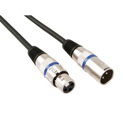 Xlr-kabel xlr mannelijk naar xlr vrouwelijk 3 m zwart