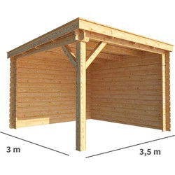 Overkapping Els 350 cm bij 300 cm diep Lessenaarsdak