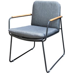 Serra dining chair aluminium dark grey/rope dark grey/mixed grey AW