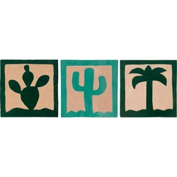 palmtree tile coaster, set of 3.