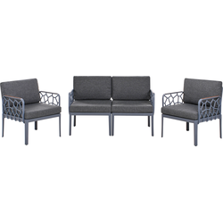 ERICHE - Loungeset 4-zits - Donkergrijs - Polypropyleen