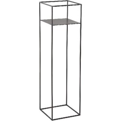 PTMD Nevon Vierkante Plantentafel - 25 x 25 x 90 cm - Metaal - Zwart