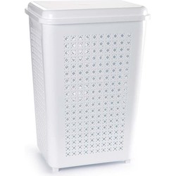 Wasmand 50 liter - wit - kunststof - 41 x 31 x 61 cm - Wasmanden