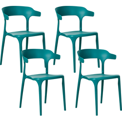 GUBBIO - Eetkamerstoel set van 4 - Groen/Blauw - Kunststof
