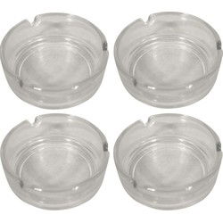 Glazen asbak basic model - 4x -Dia 11 cm - Action products - Asbakken