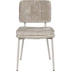 Eetkamerstoel Beige Stof - 52,5x44x80,5cm - Franck - Set van 2