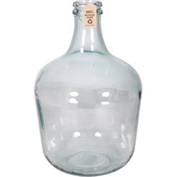 Luxe glazen karaf vaas/vazen 12 liter smalle hals 28 x 42 cm - Vazen
