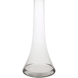 Bellatio Design Losse bloemen Vaas - smal - glas - transparant - 26 cm - Vazen